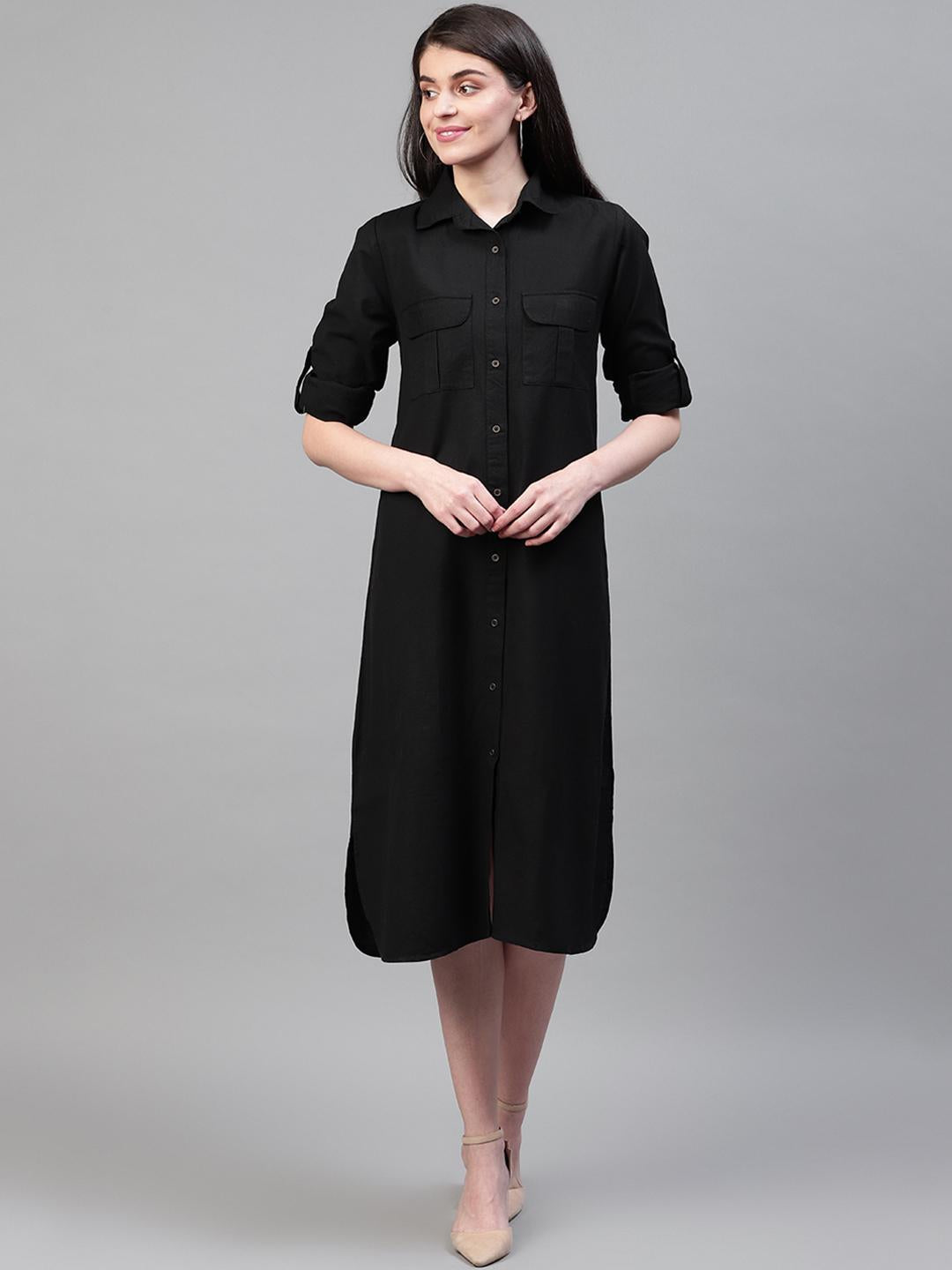 Scoup Black Shirt Dress