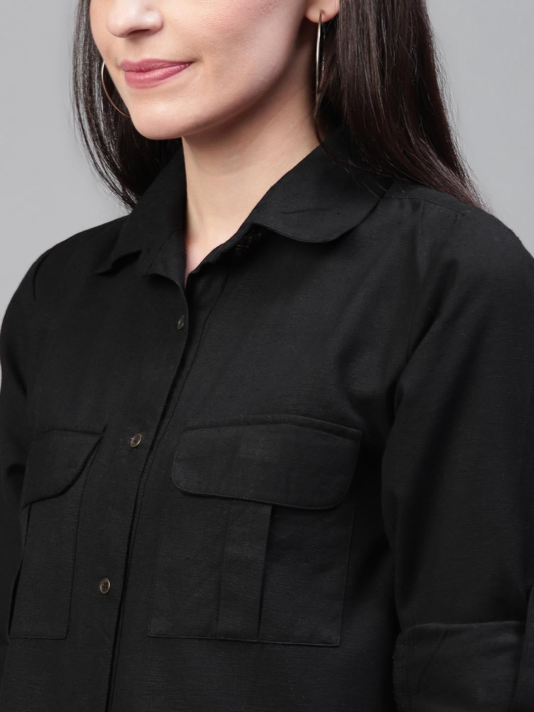 Scoup Black Shirt Dress