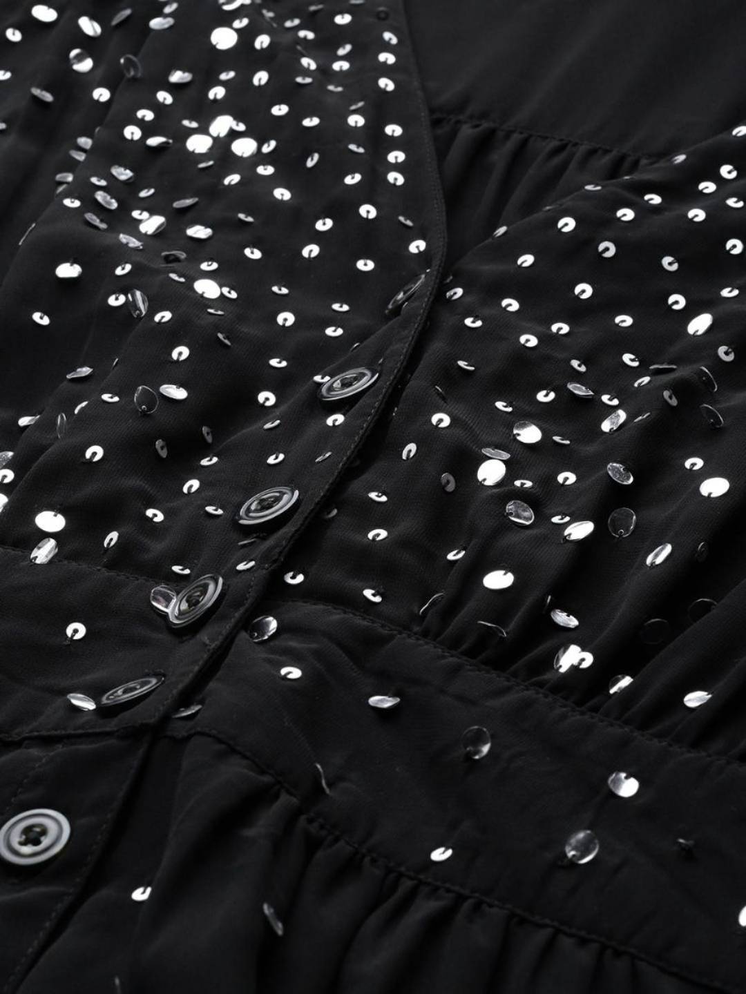 Scoup Black Embellished Midi Dress