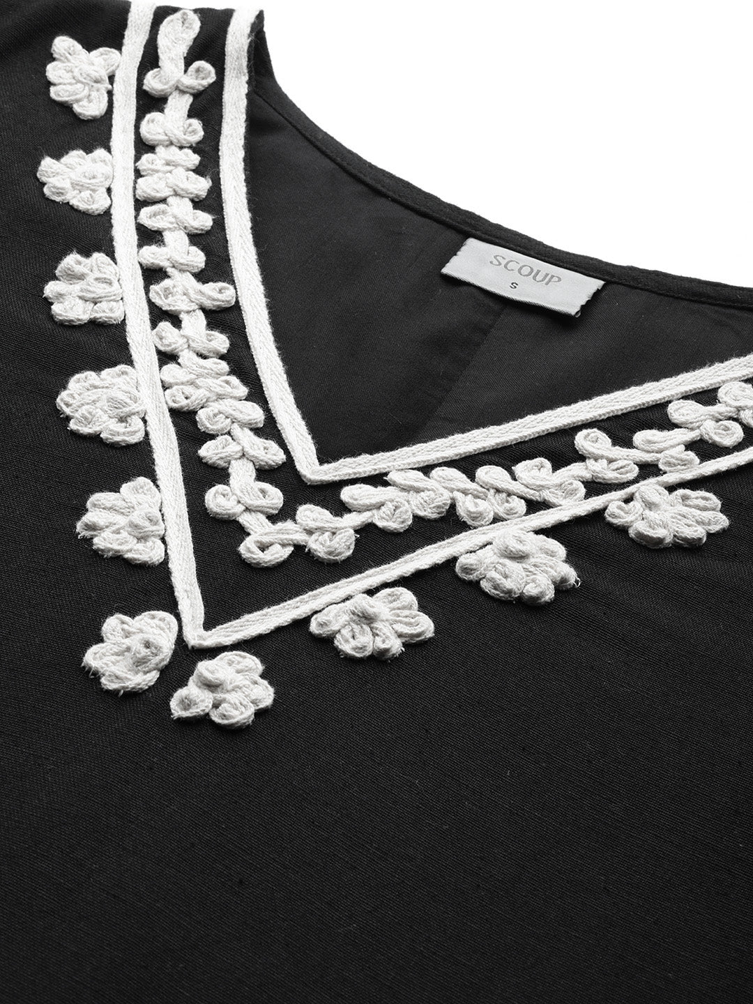 Scoup Floral Embroidered A-Line Dress