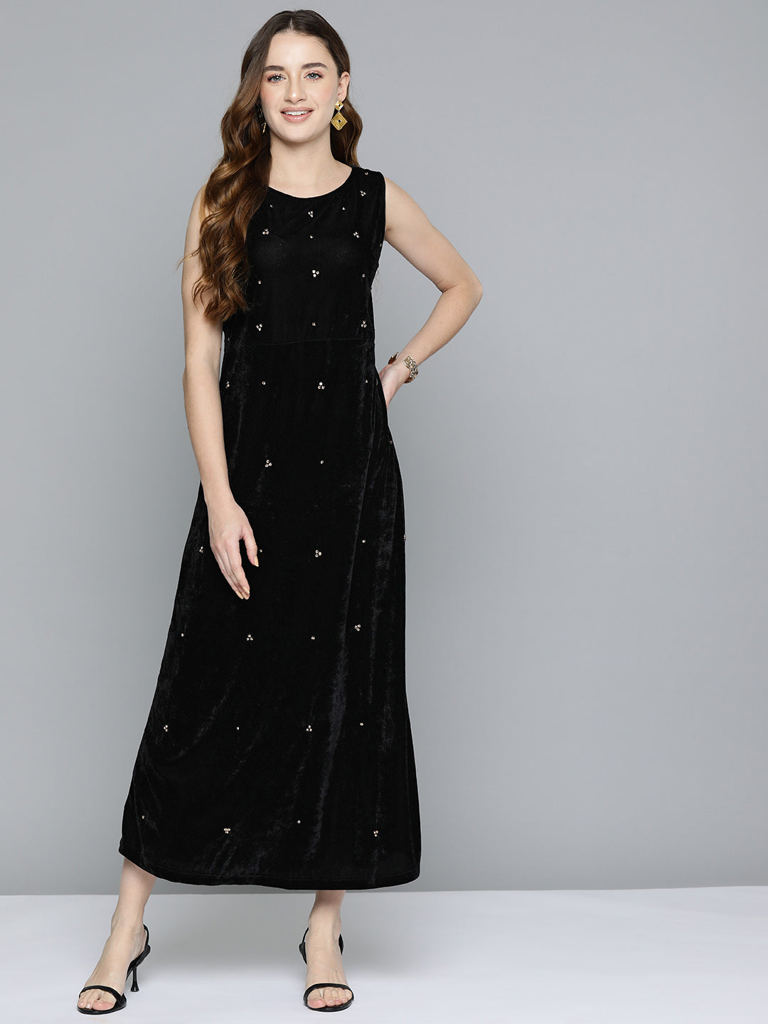 Black Embellished Maxi Dress