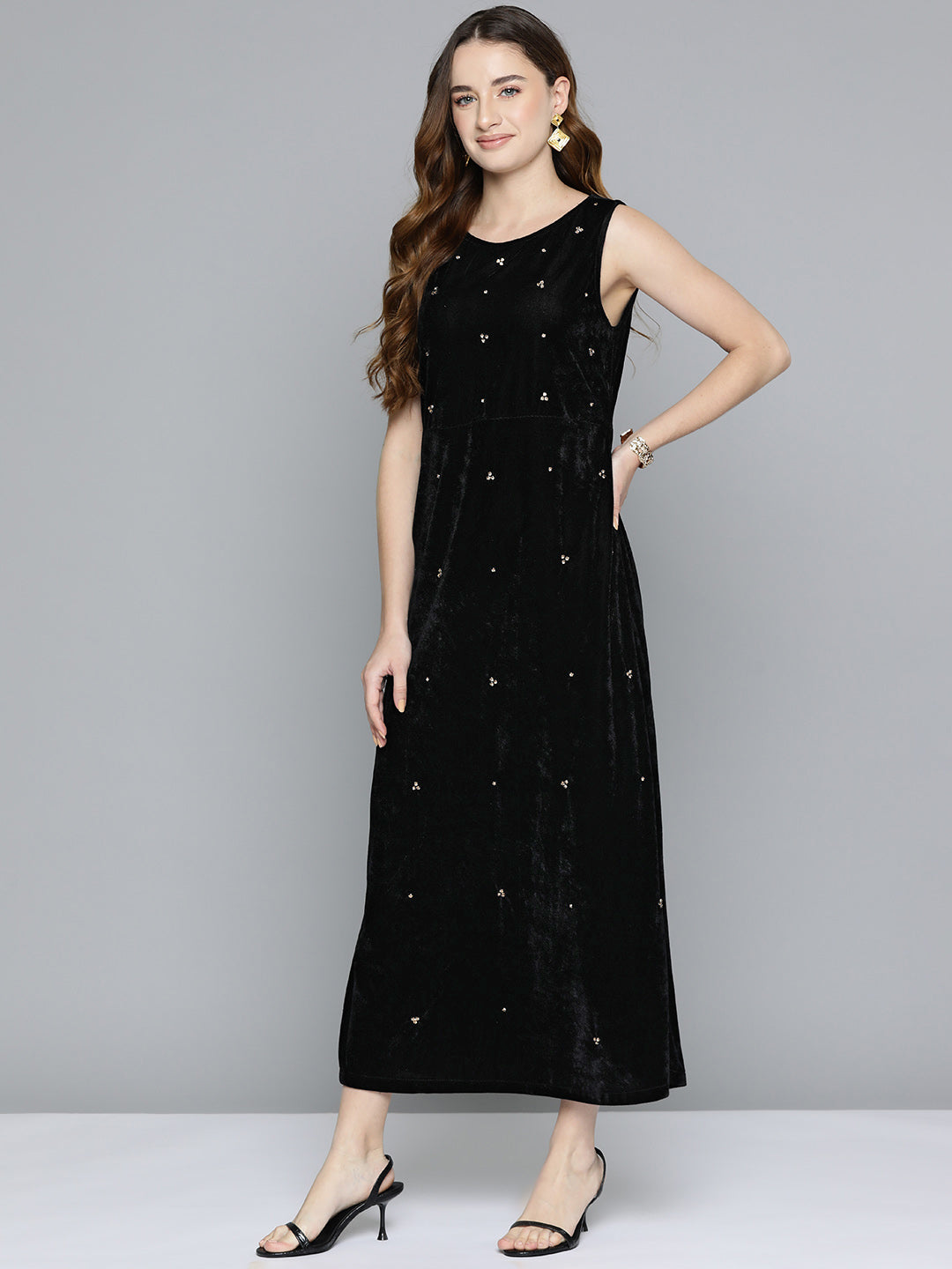 Black Embellished Maxi Dress