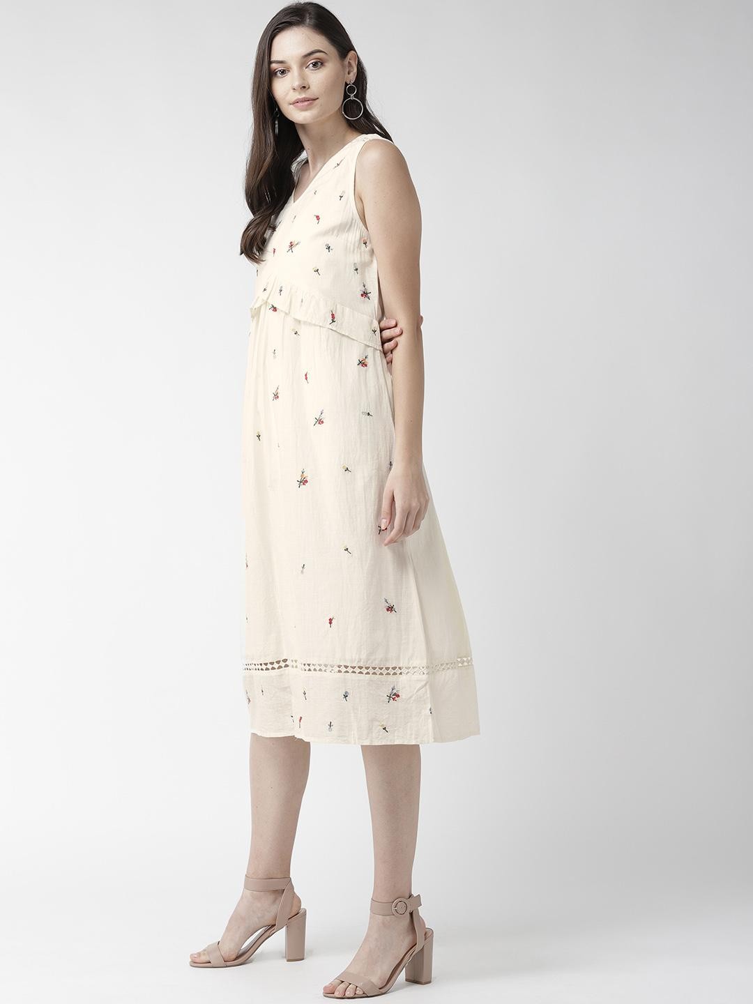 Scoup Cotton Sleeveless Embroidered Dress