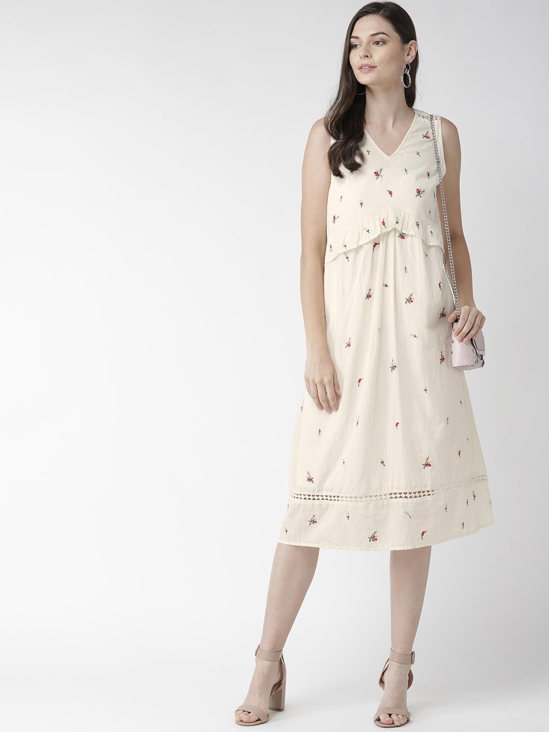 Scoup Cotton Sleeveless Embroidered Dress