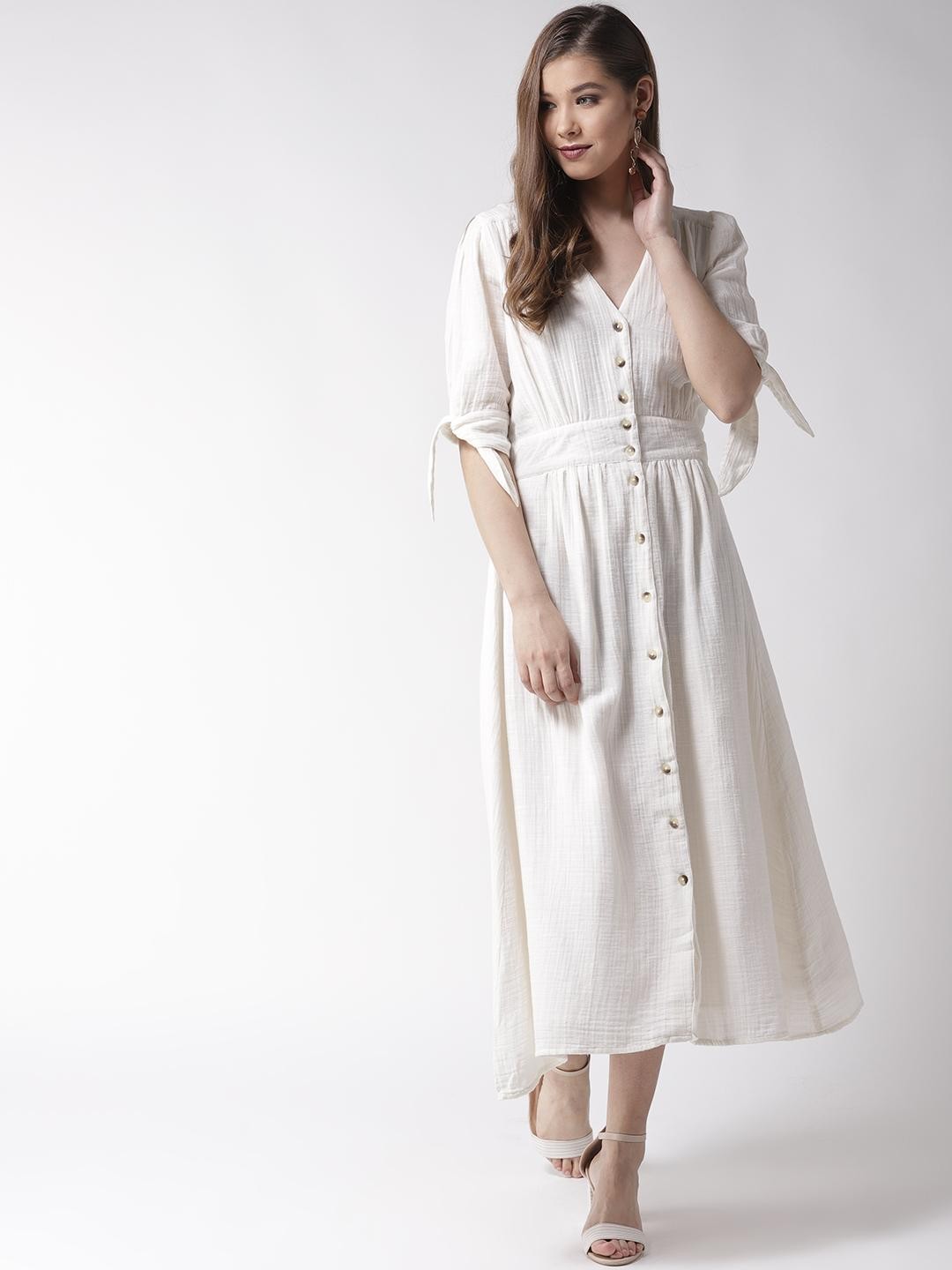 Scoup Off White Cotton Long Dress – SCOUP