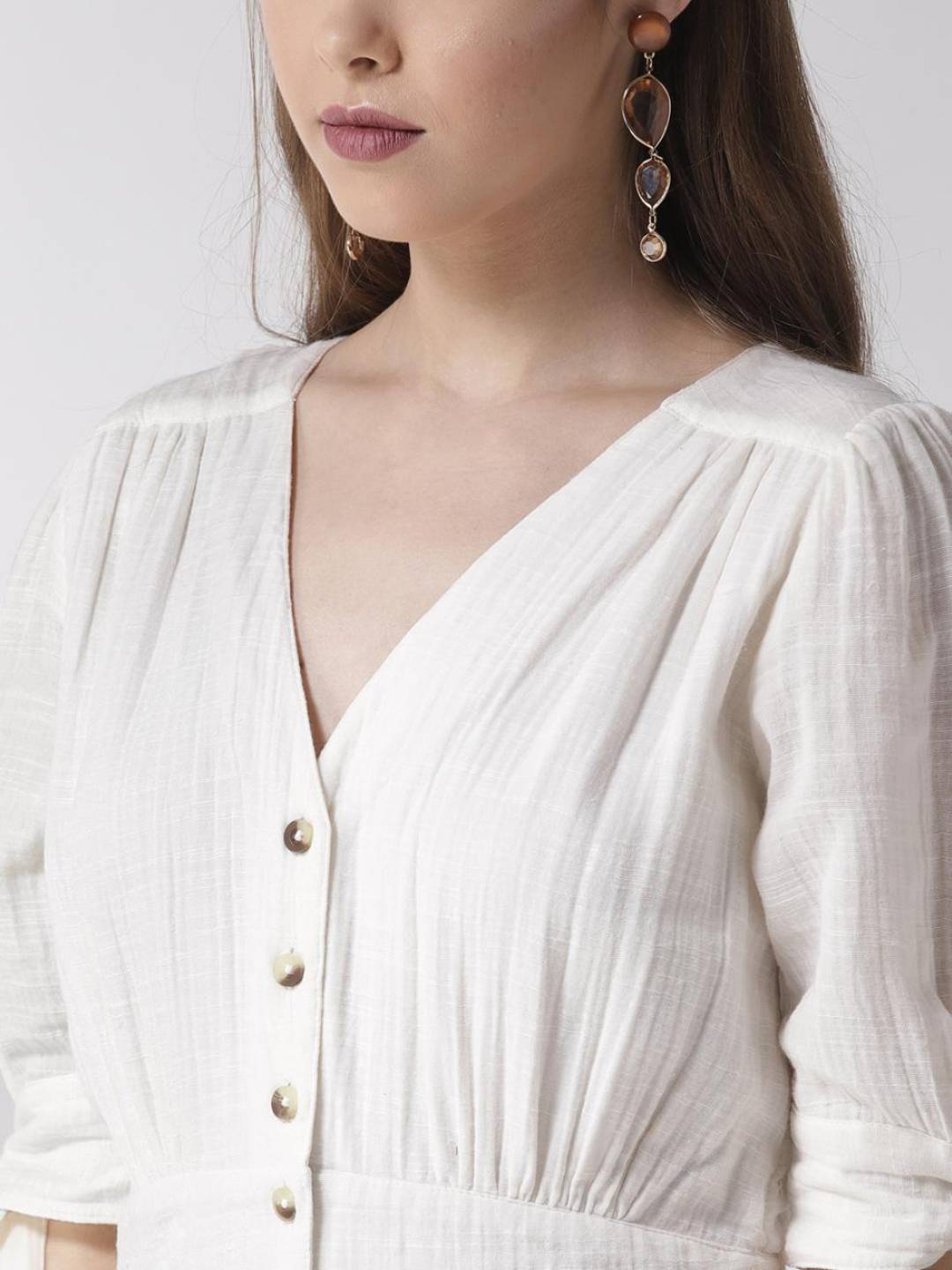 Scoup Off White Cotton Long Dress
