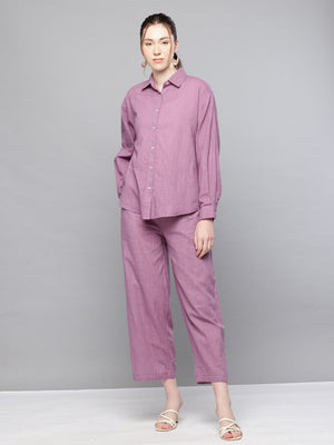 Cotton cord-set of shirt & pants