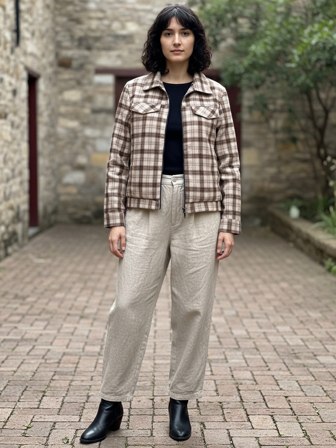 Check Zip Jacket