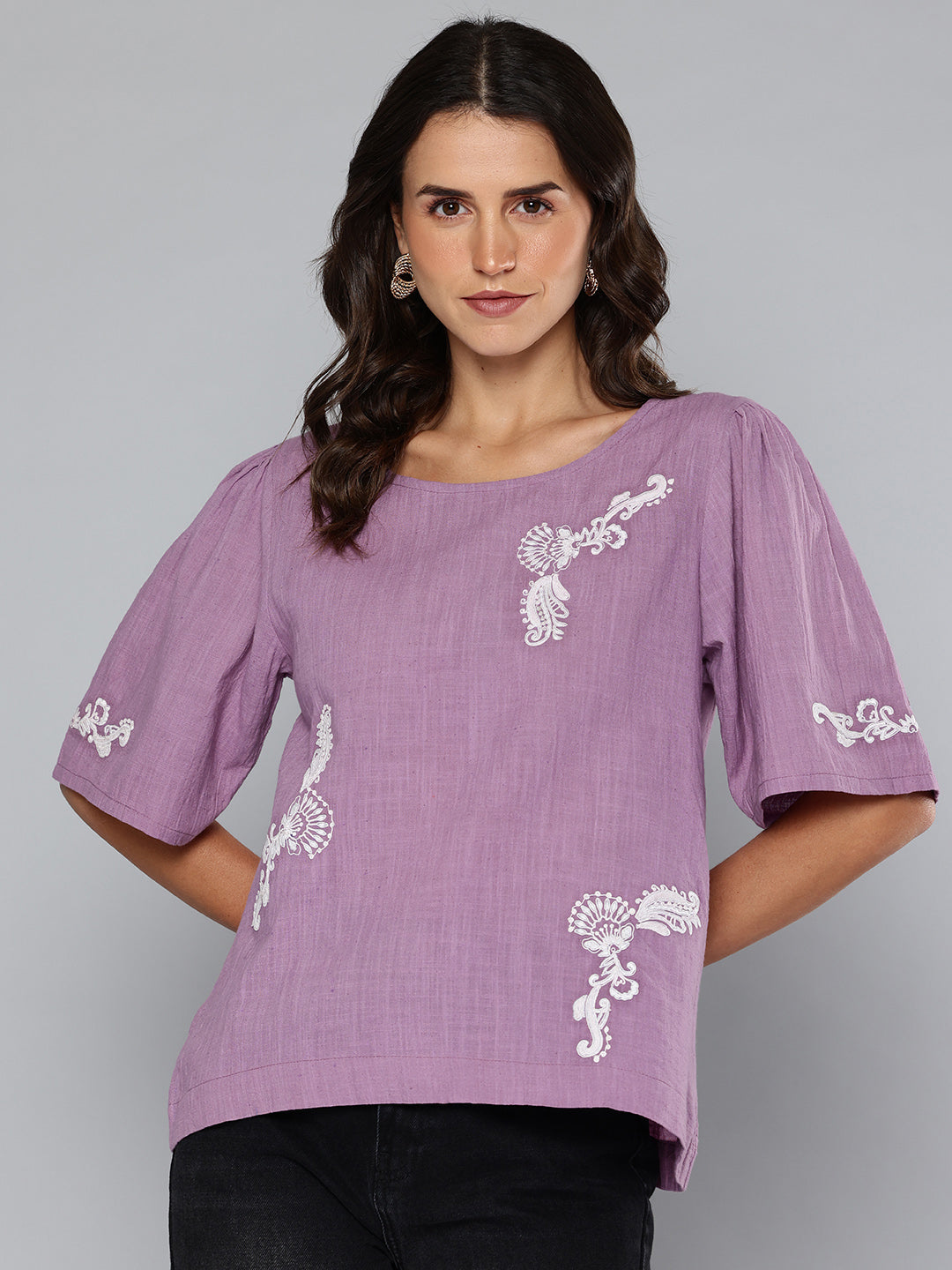 Dori embroidered cotton top
