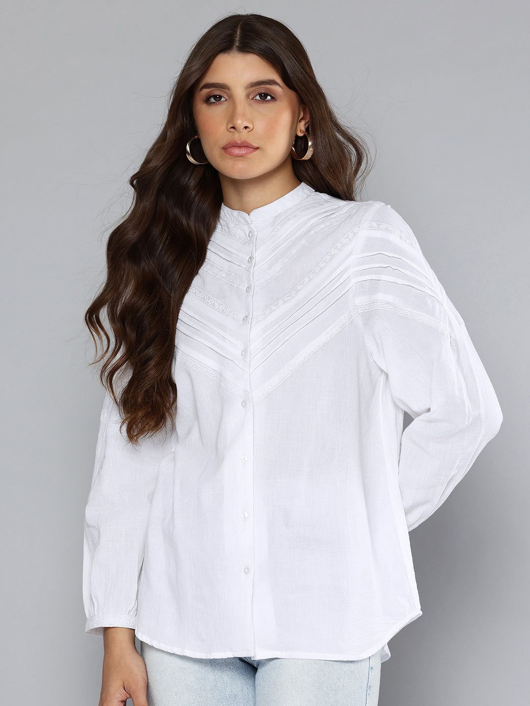Embroidered cotton white top