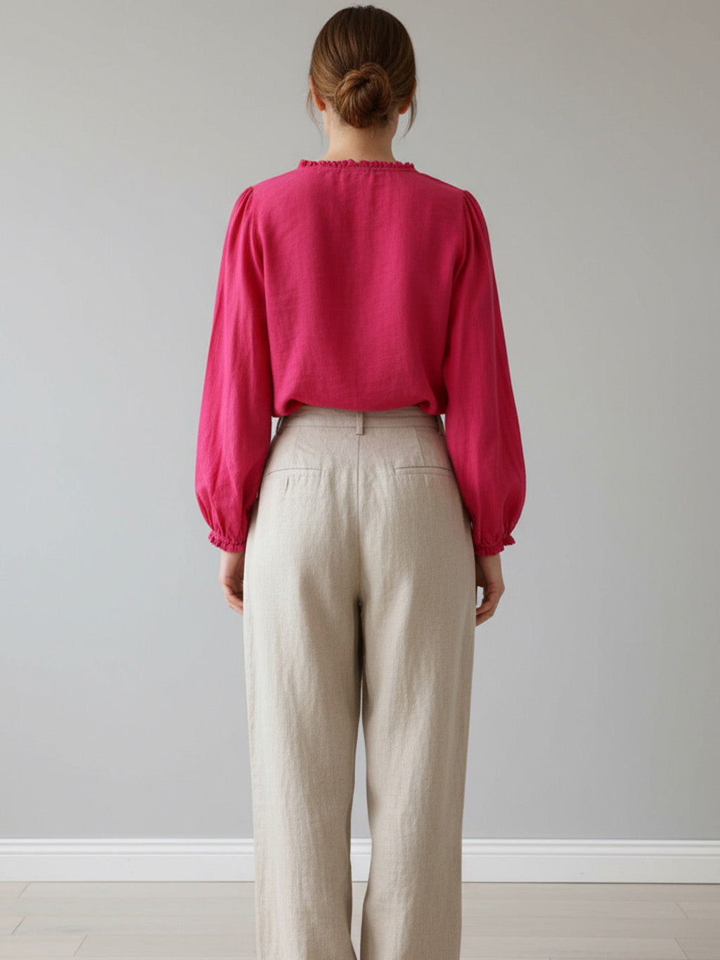 Pleat Details Embroidered Top