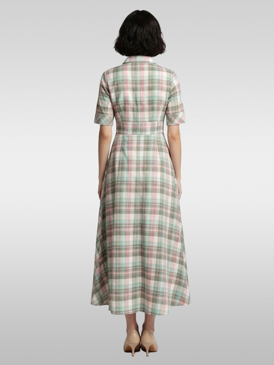 Cotton Check Shirt Dress