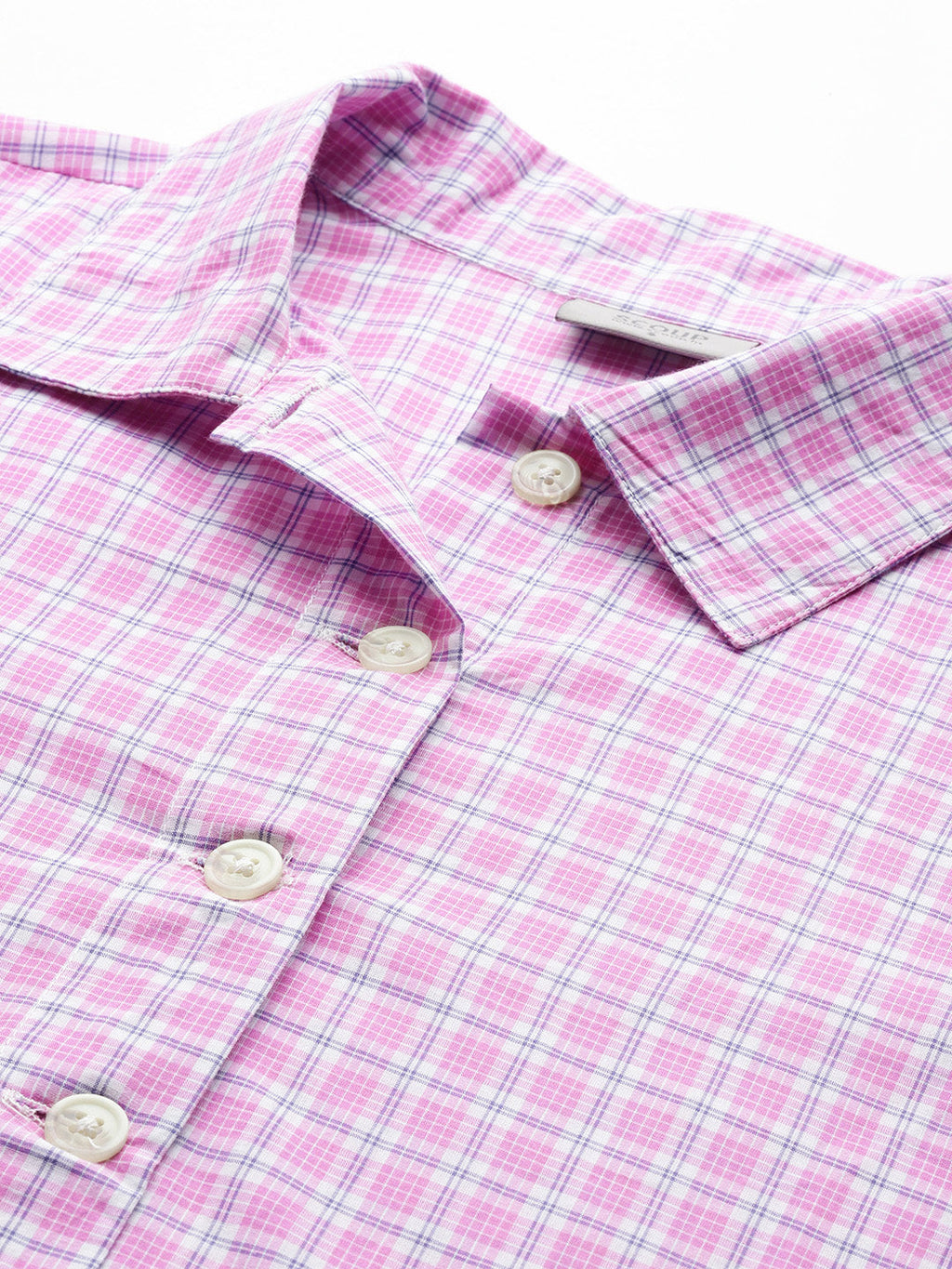 Short Rayon Check Top