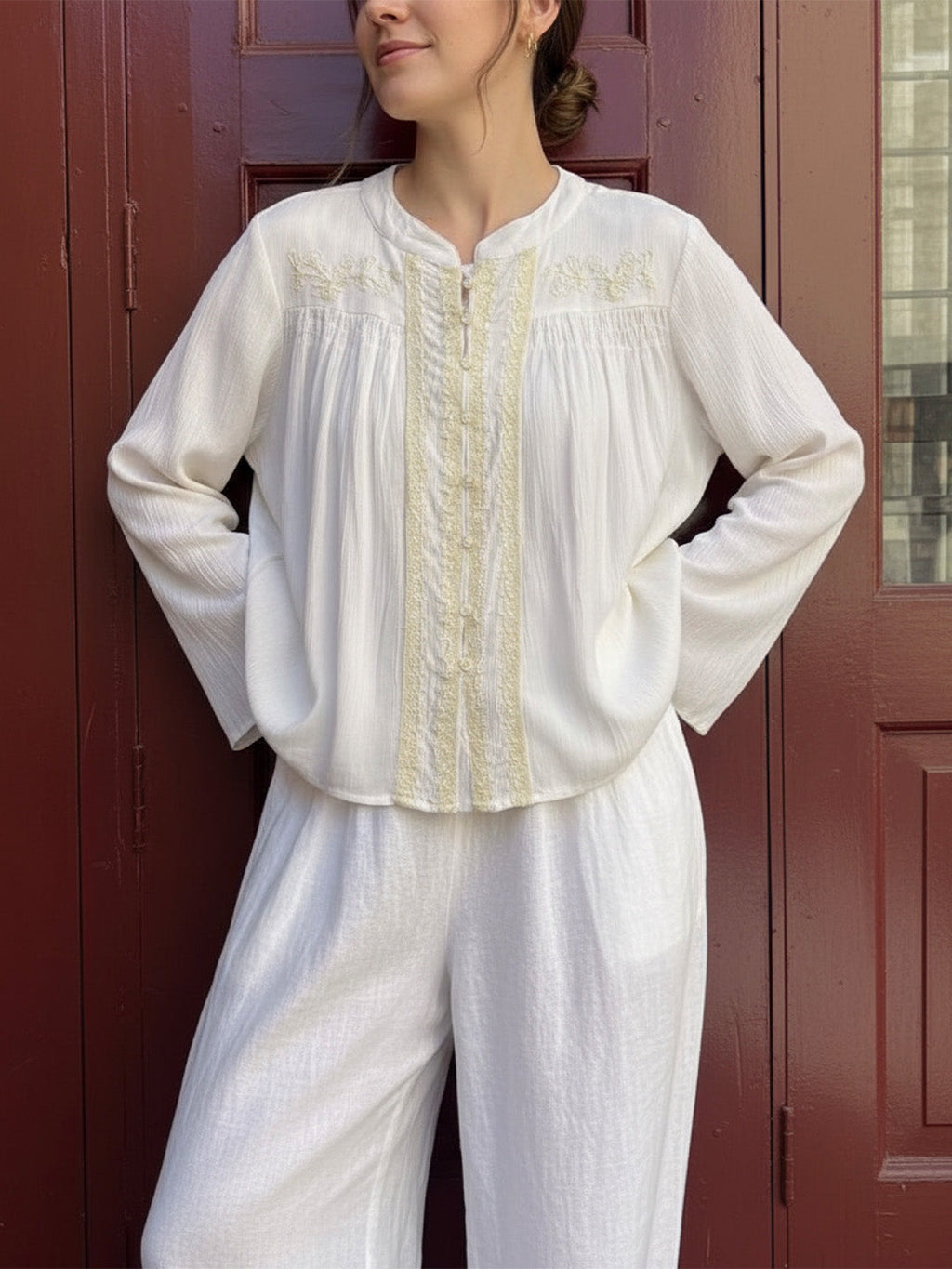 Embroidered Loose Fit Top