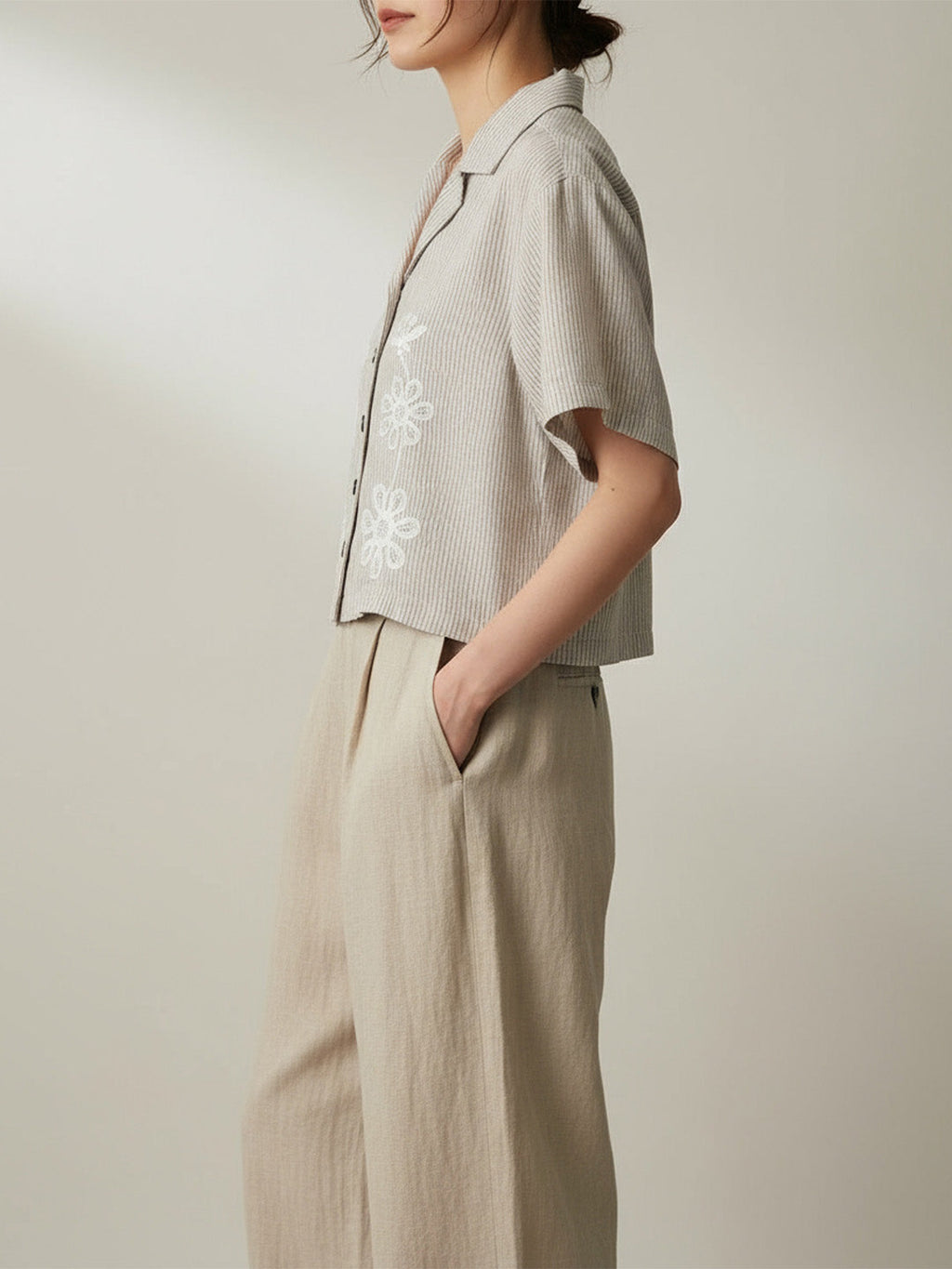 Embroidered Stripe Top