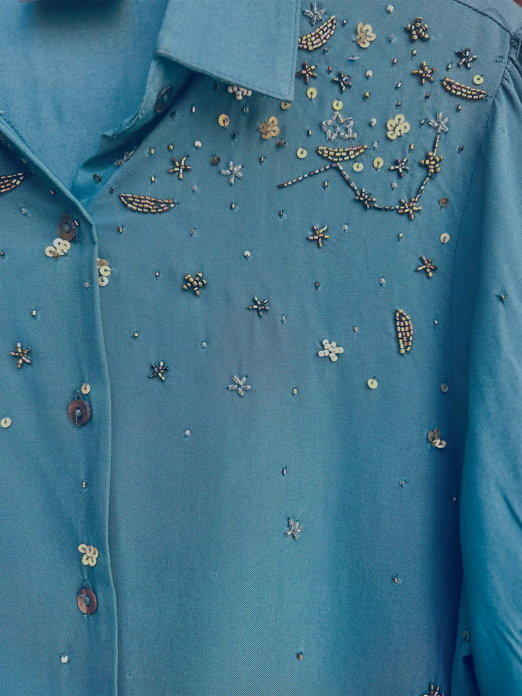 Hand Embellished Rayon Shirt