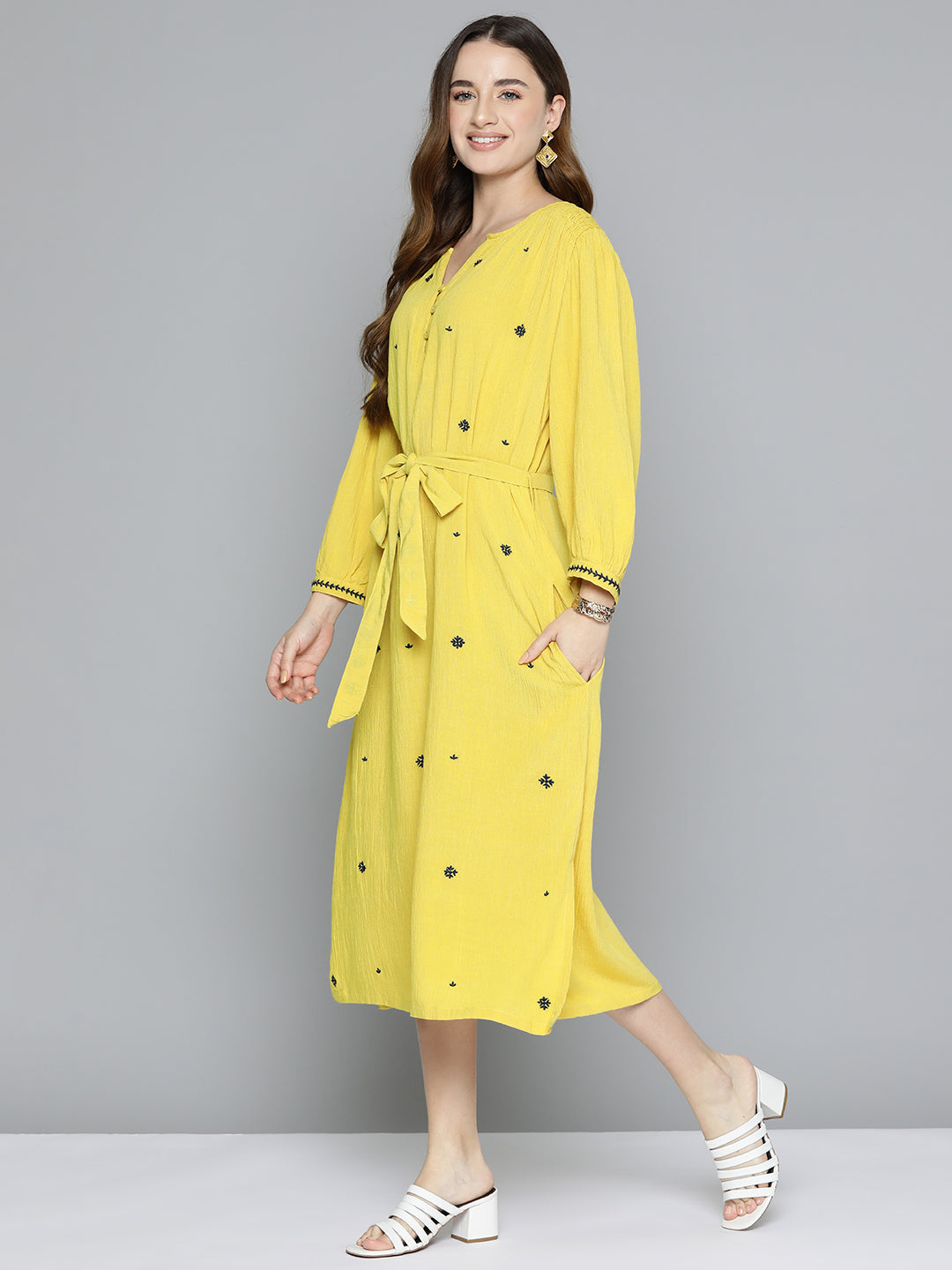 mustard yellow dress
