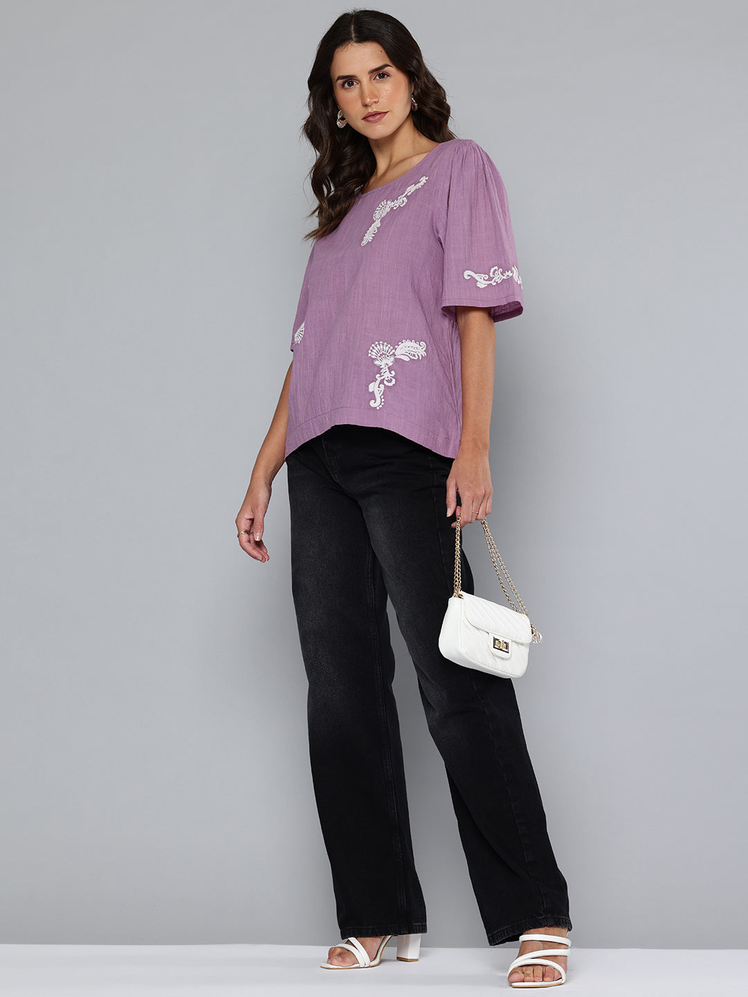 Dori embroidered cotton top