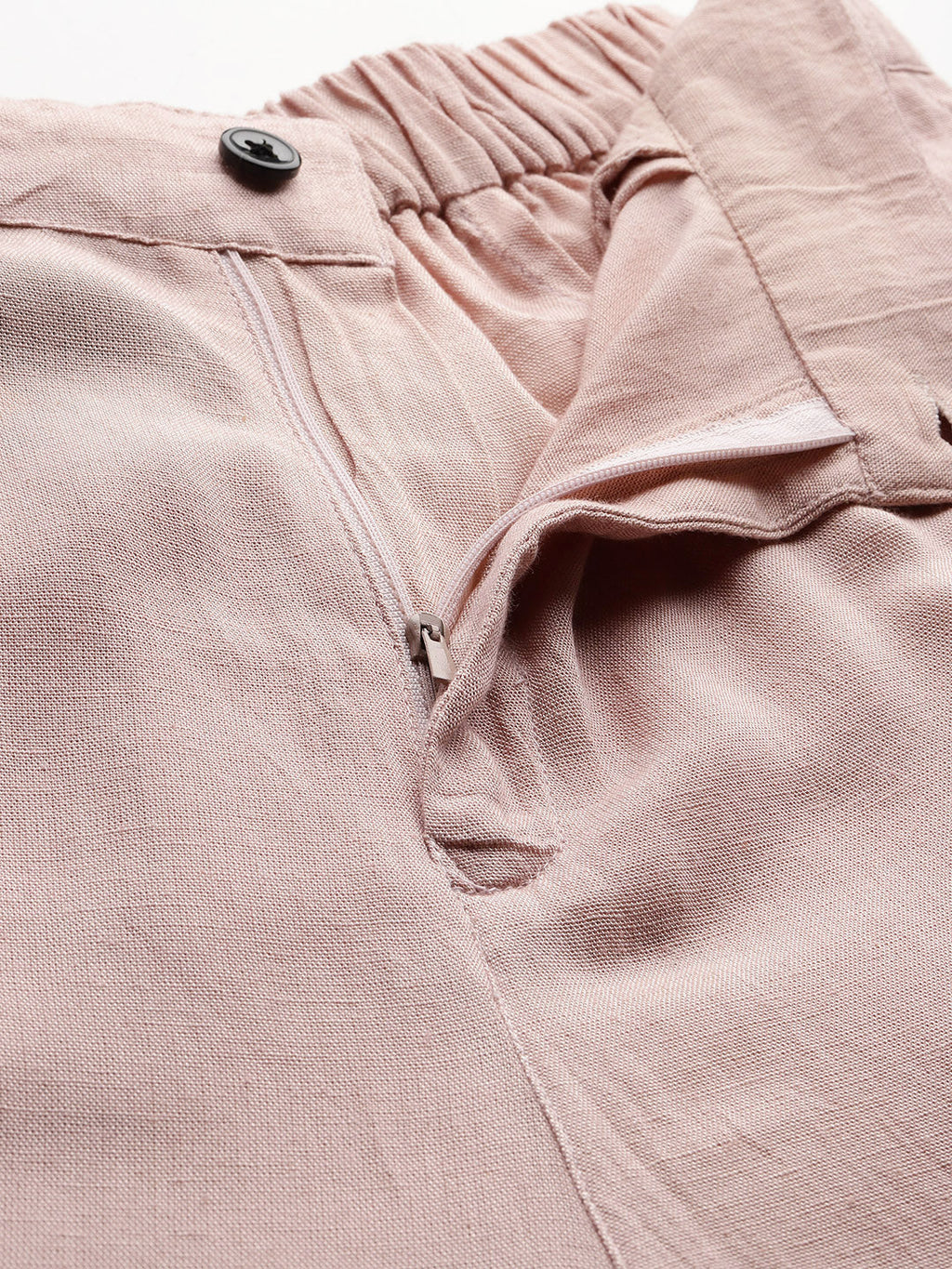 Straight fit pleated dusty pink trousers