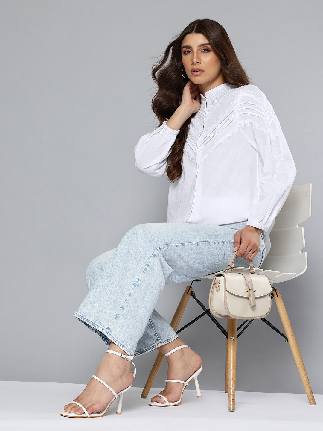 Embroidered cotton white top