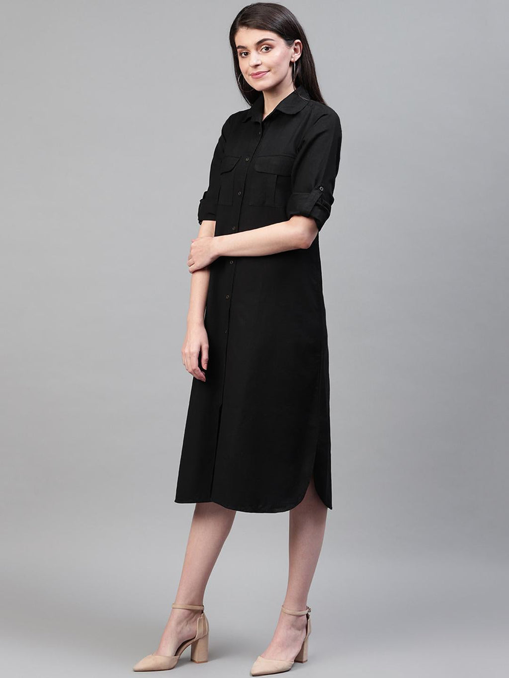 Scoup Black Shirt Dress