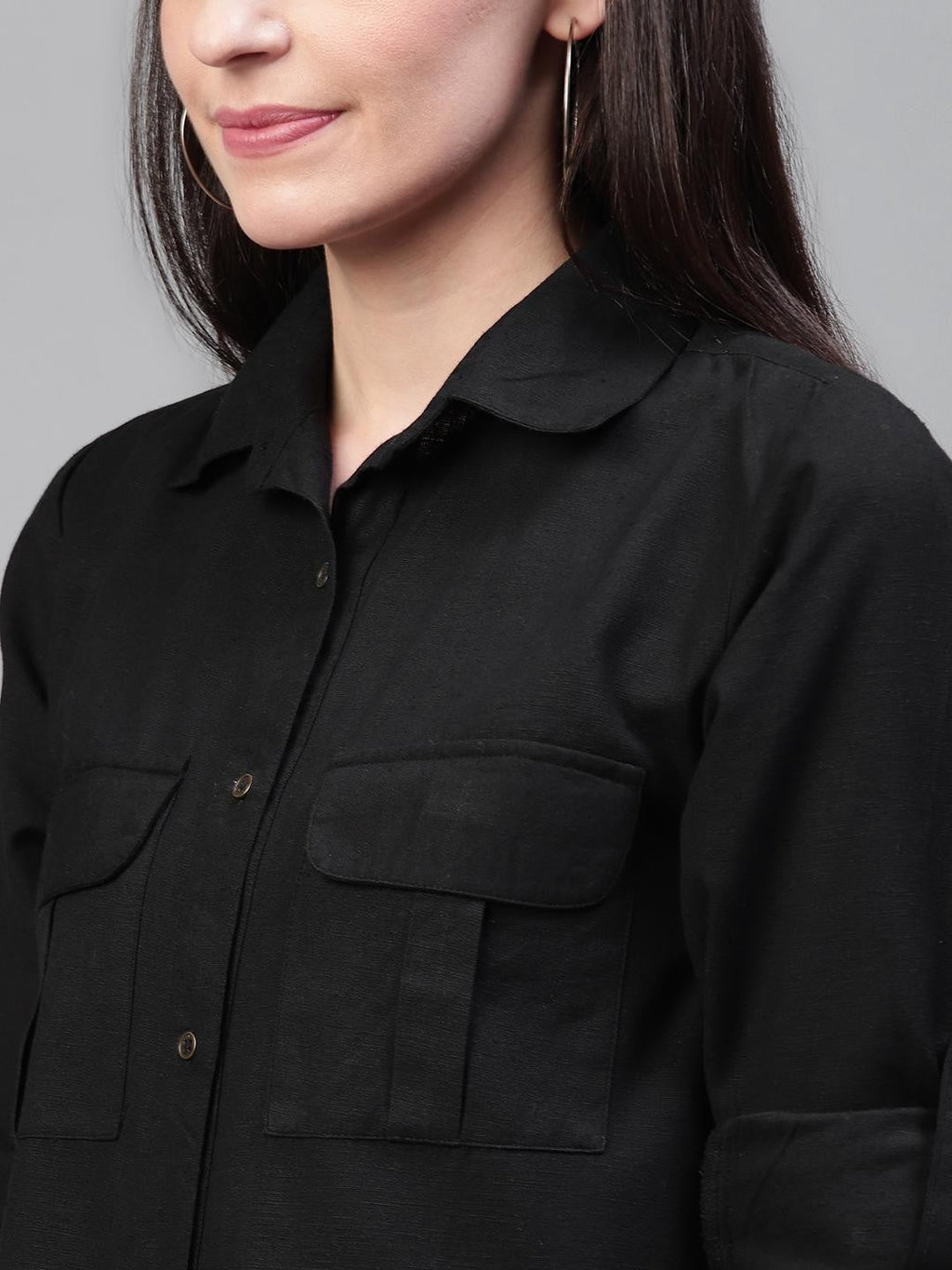 Scoup Black Shirt Dress