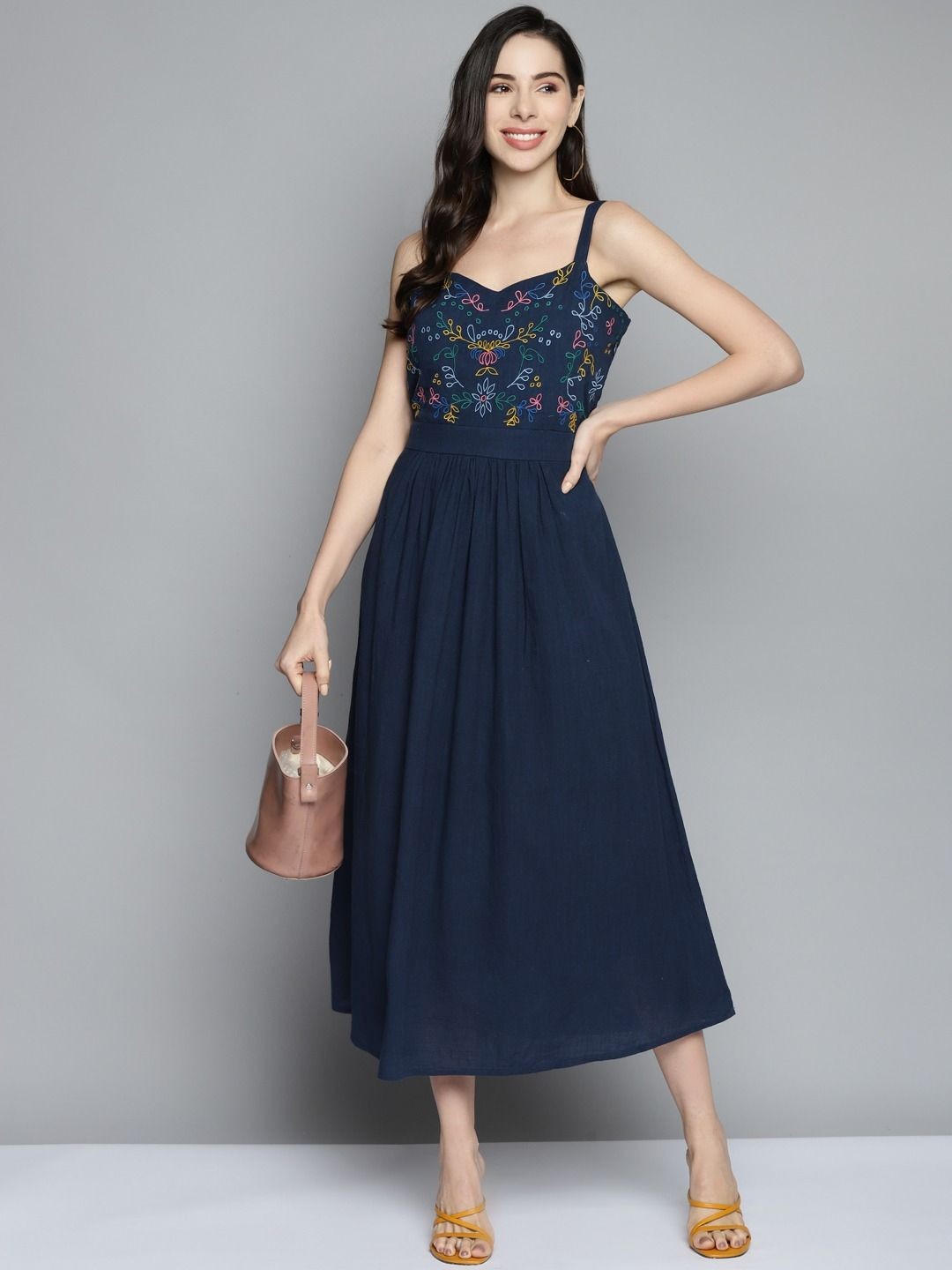 Scoup Strappy Embroidered Dress