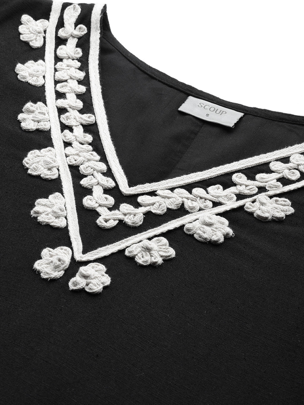 Scoup Floral Embroidered A-Line Dress