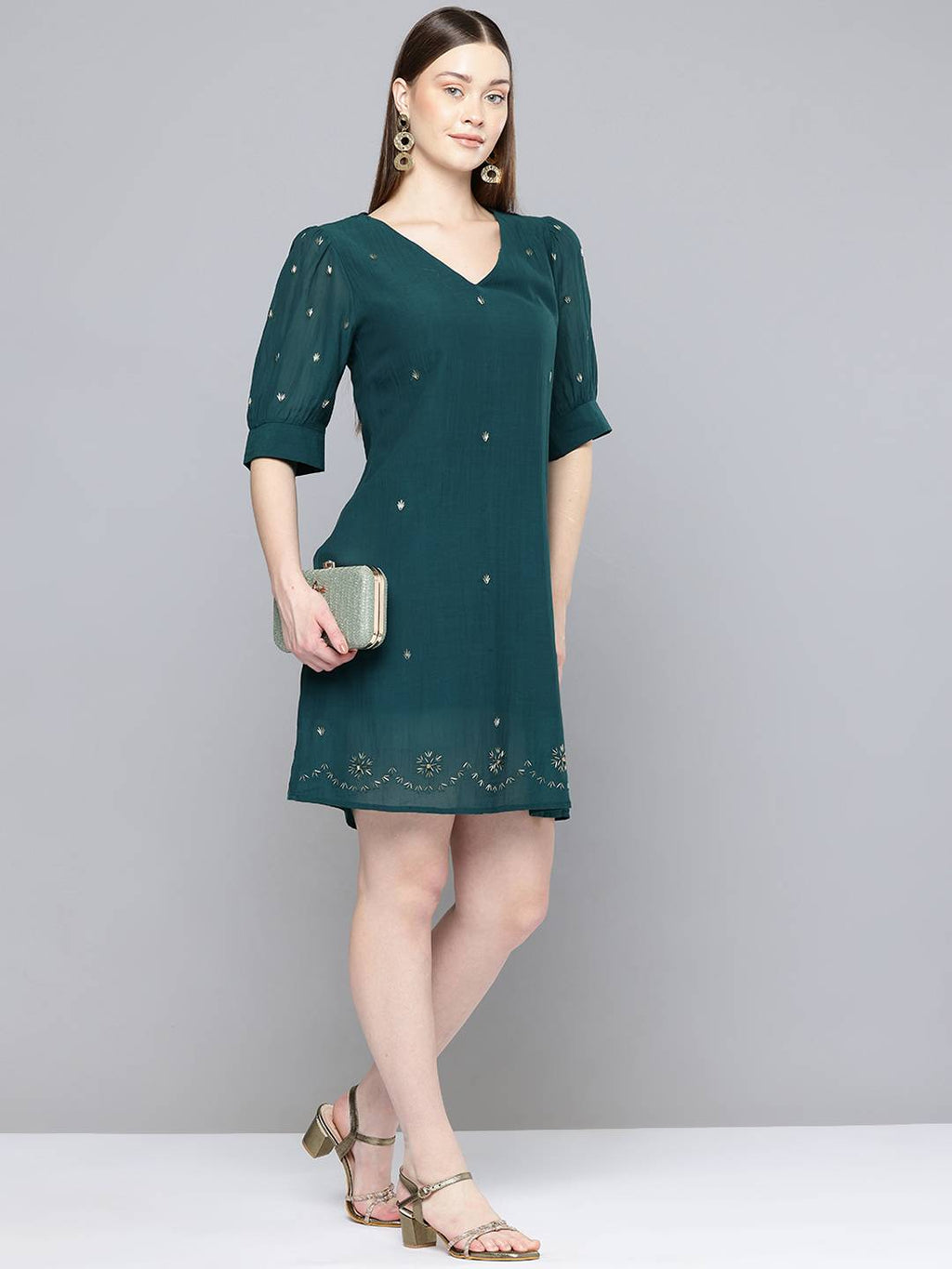 Scoup Embellished Shift Mini Dress