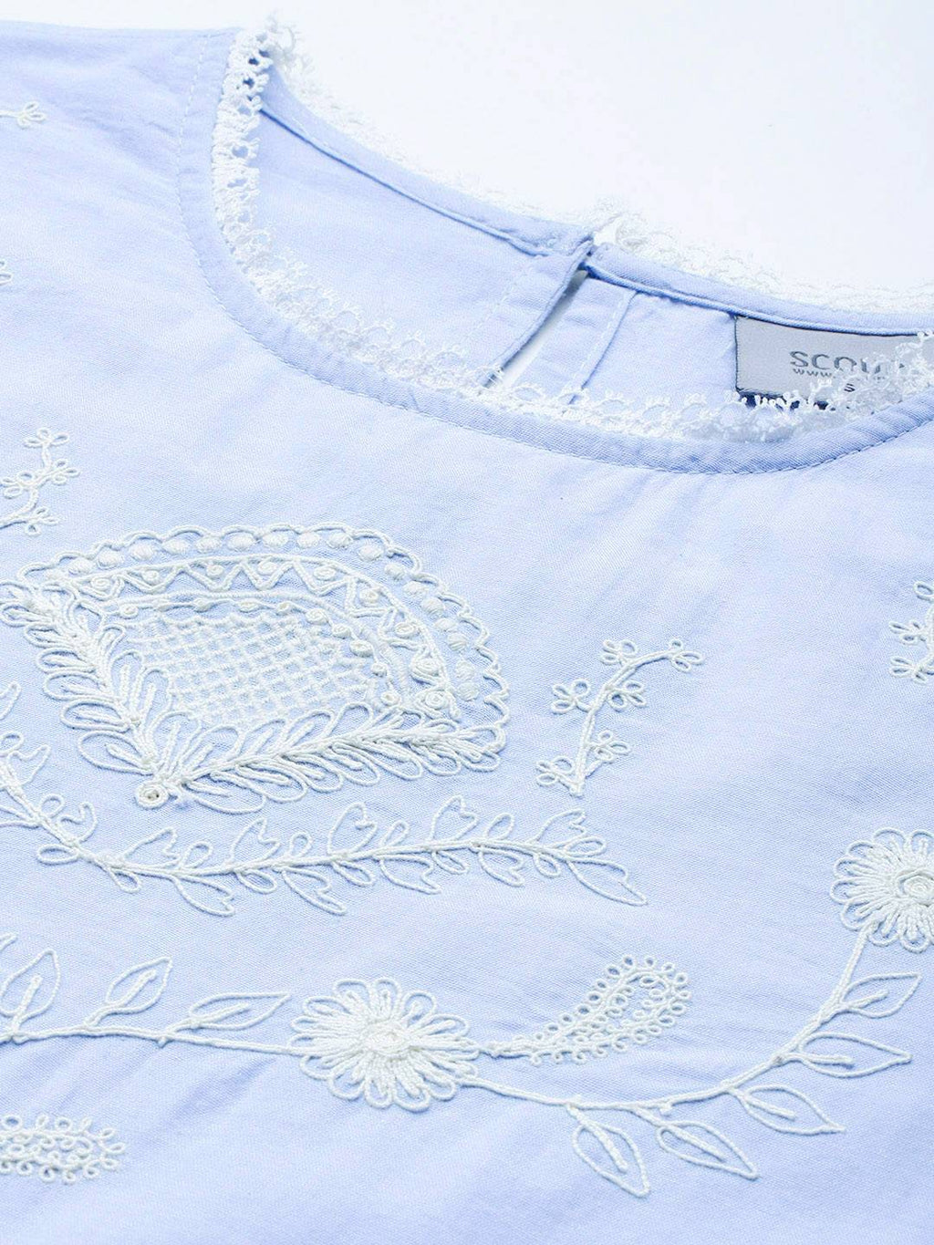 Scoup Floral Embroidered Shift Mini Dress