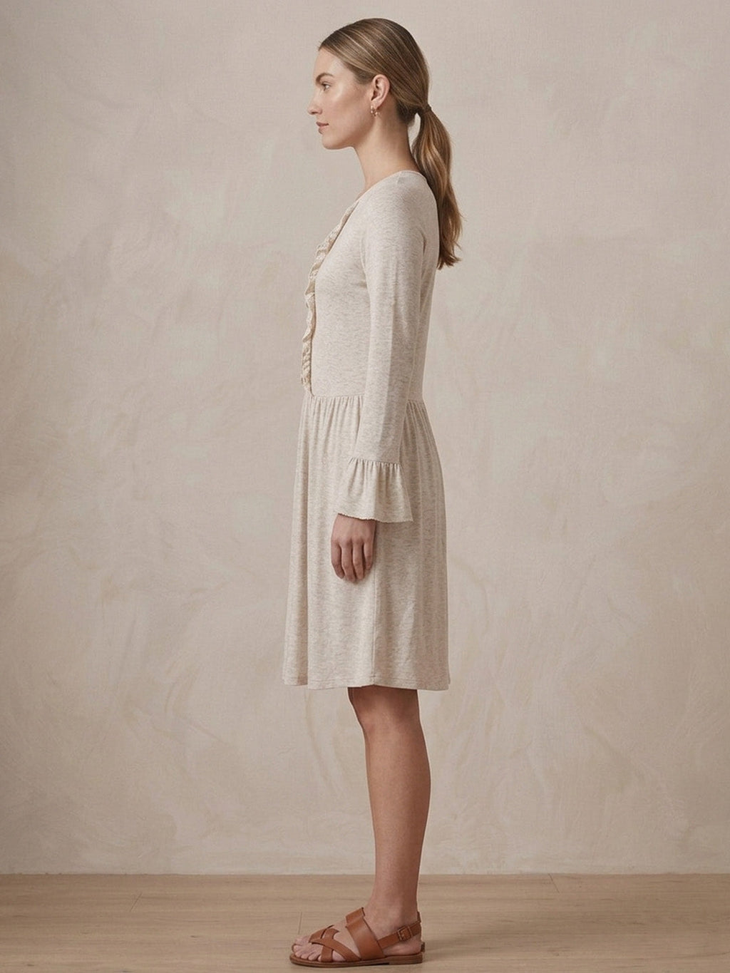 Cotton Linen Blend Jersey Dress