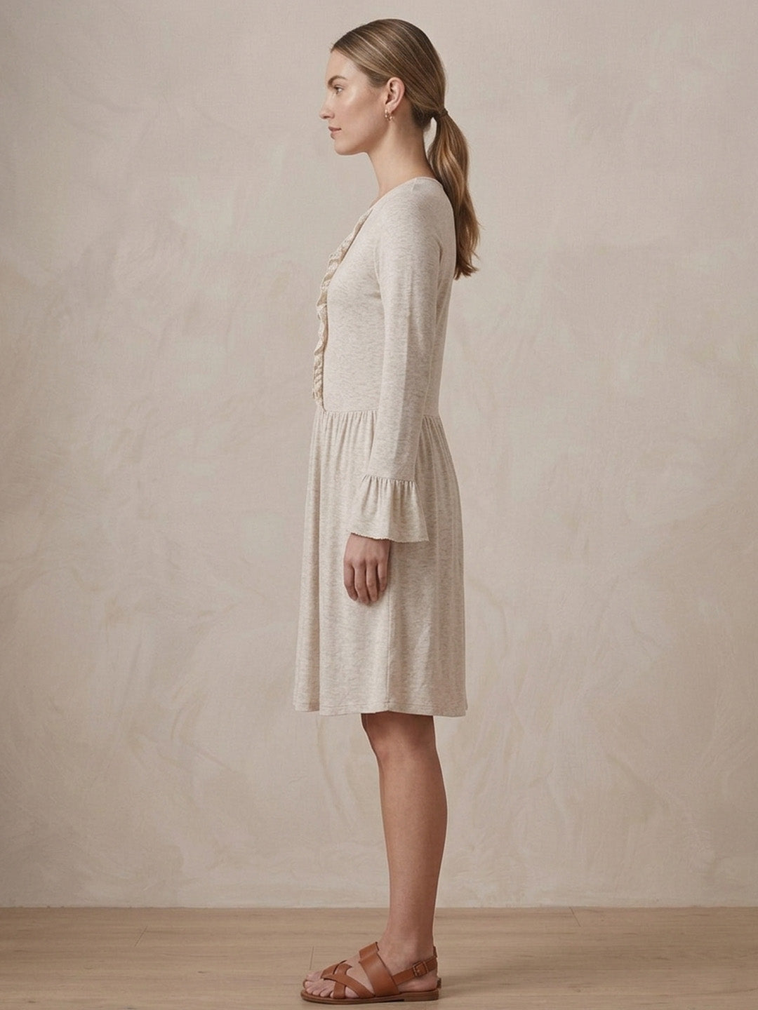 Cotton Linen Blend Jersey Dress
