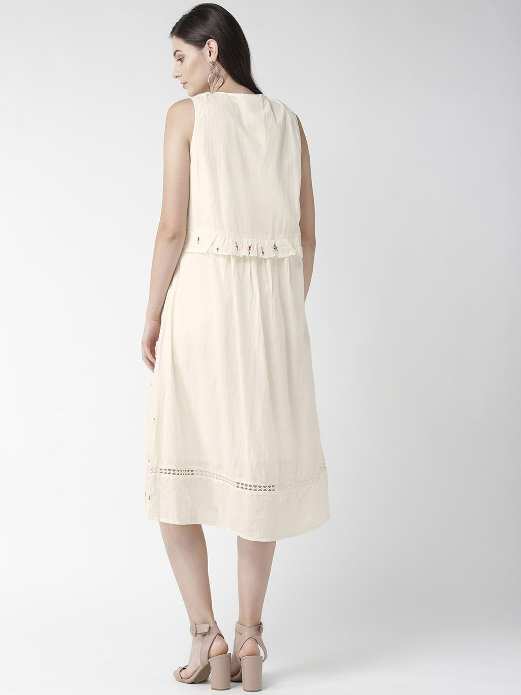 Scoup Cotton Sleeveless Embroidered Dress
