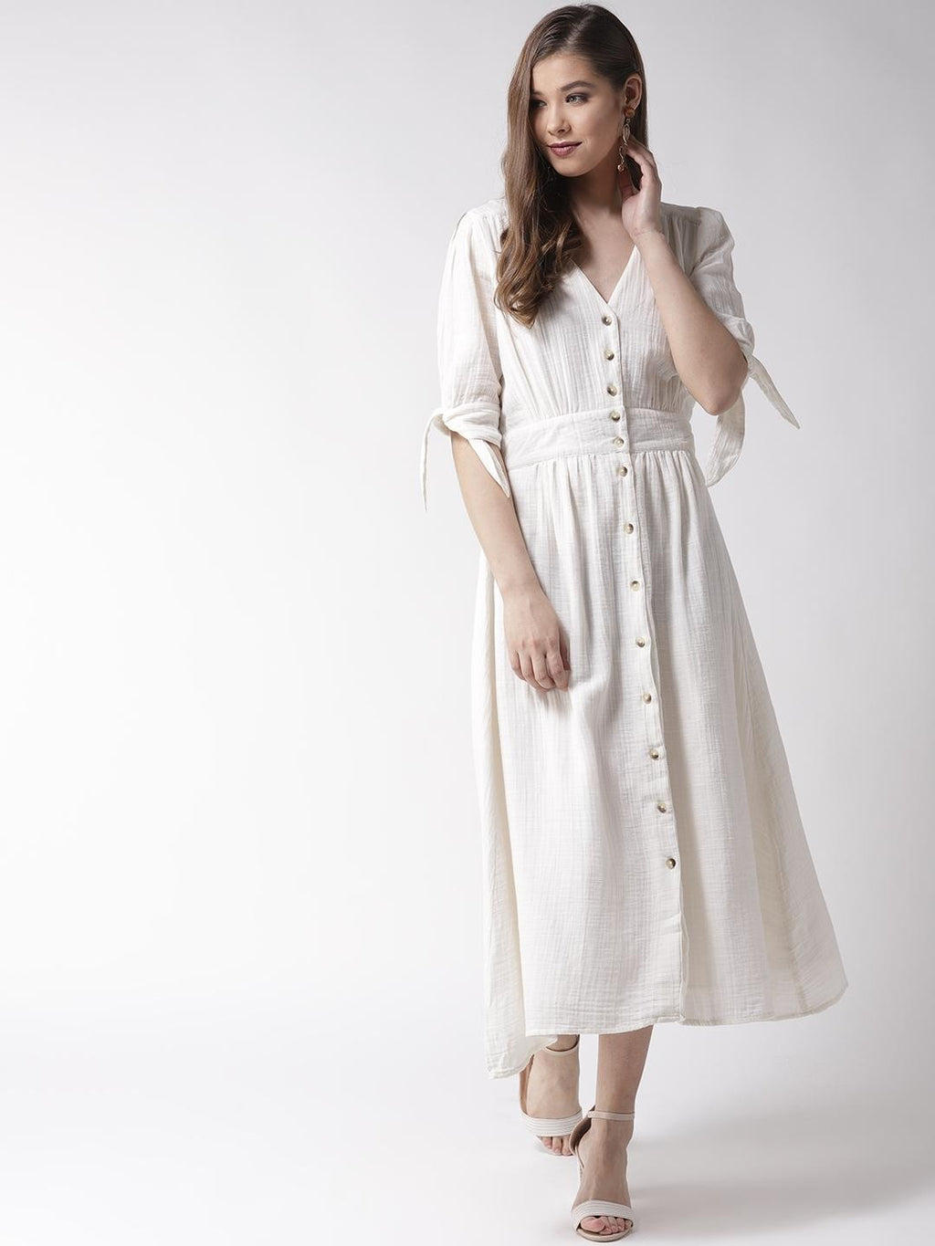 Scoup Off White Cotton Long Dress