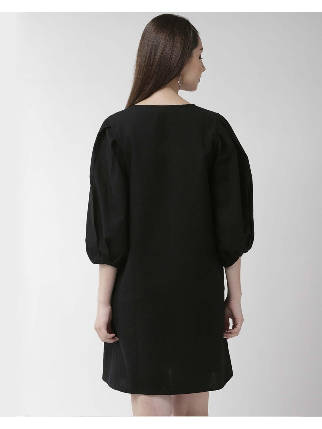 Scoup Embroidered Cotton Black Dress