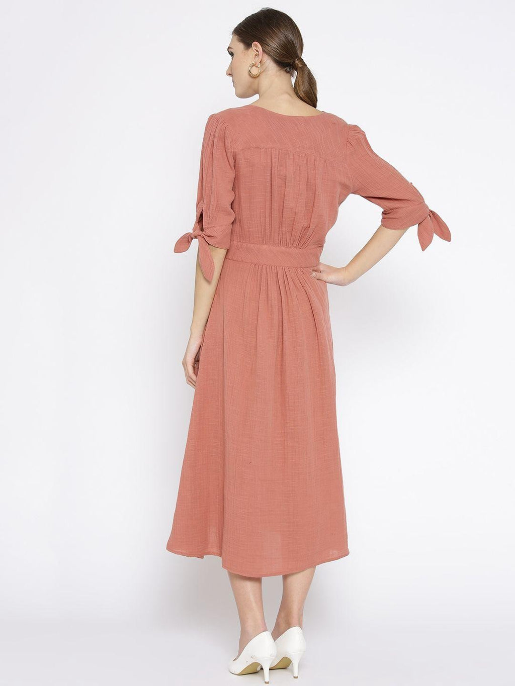 Scoup Pink Solid A-Line Dress