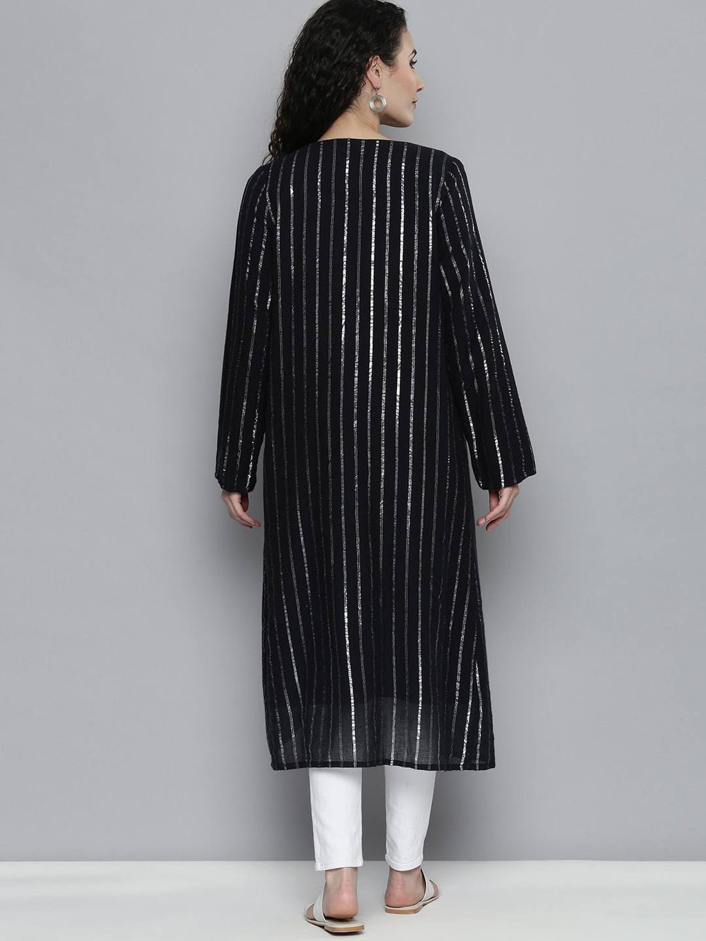 Scoup Embellished Stripe Long Shrug