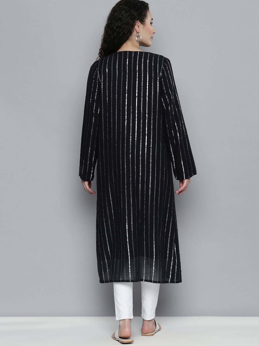 Scoup Embellished Stripe Long Shrug