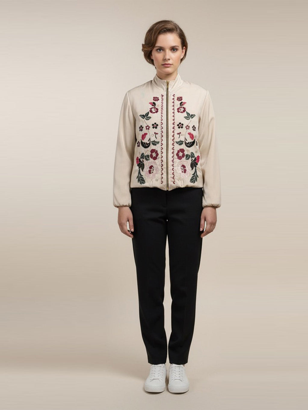 Embroidered Zip Jacket