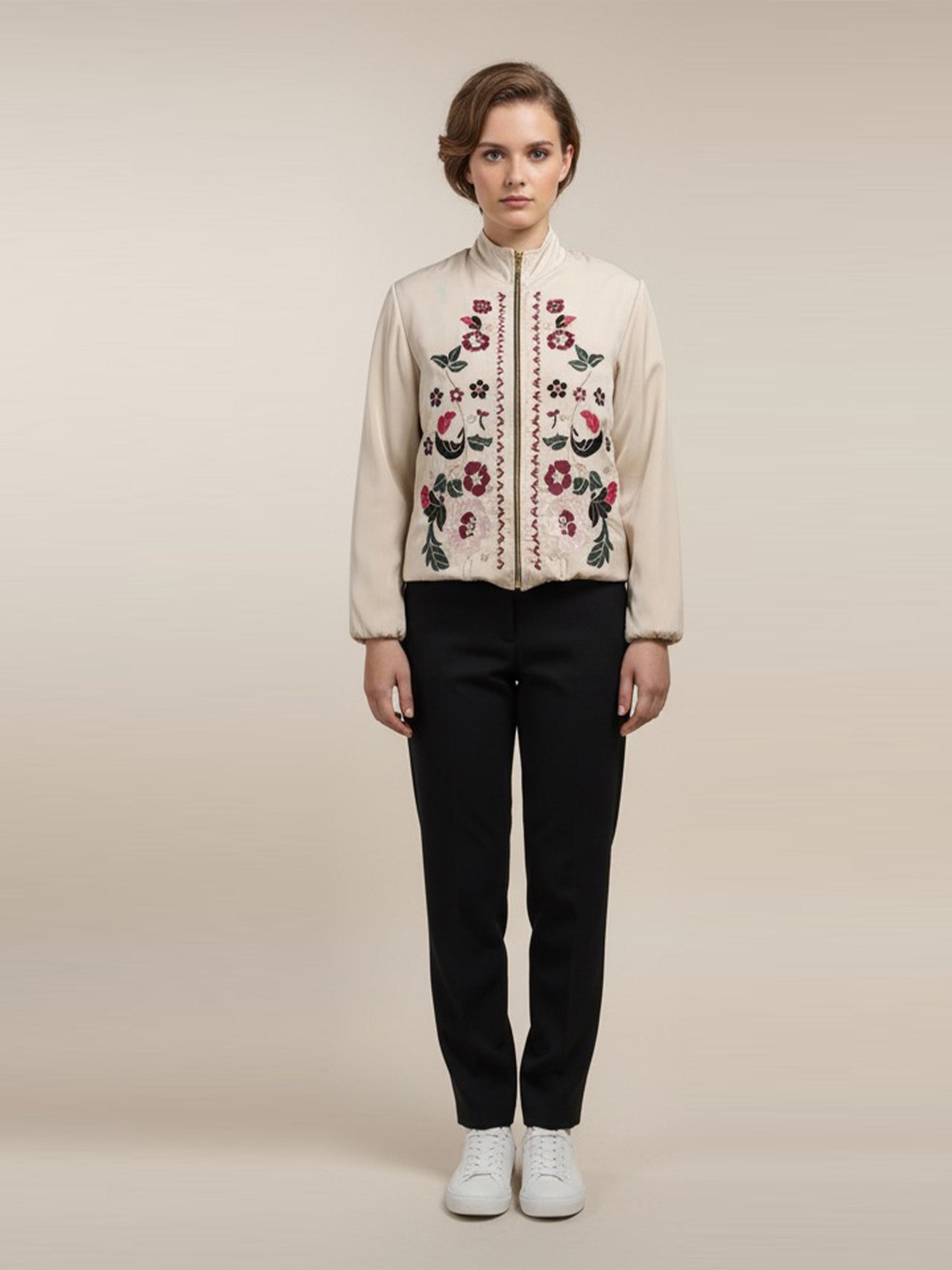 Embroidered Zip Jacket