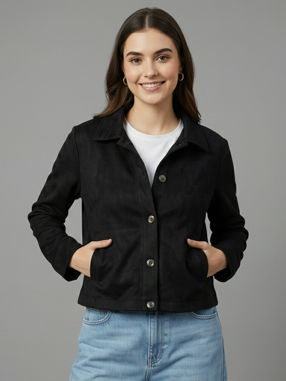 Black Faux Suede Jacket