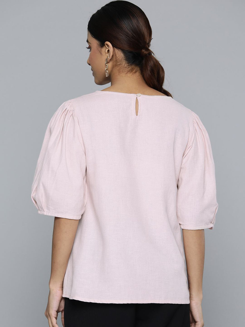 Scoup embroidered-pink-top-with-pleat-detail-on-sleeves