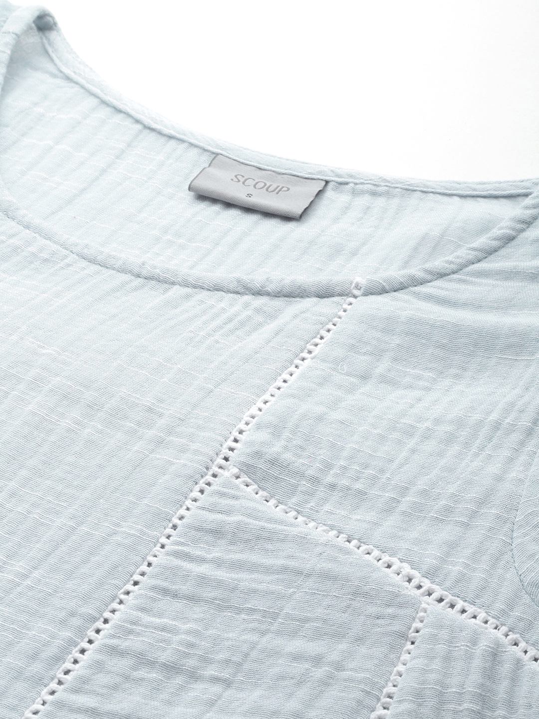Scoup lace-detailed-a-line-top-in-light-blue-cotton-slub