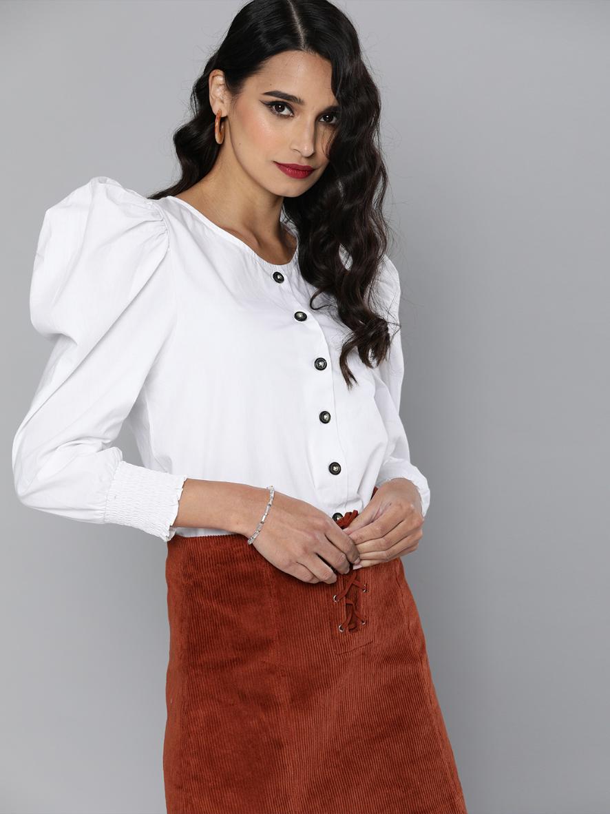 Volume Sleeves Cotton Top