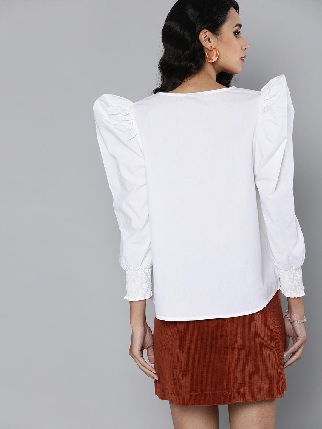 Volume Sleeves Cotton Top