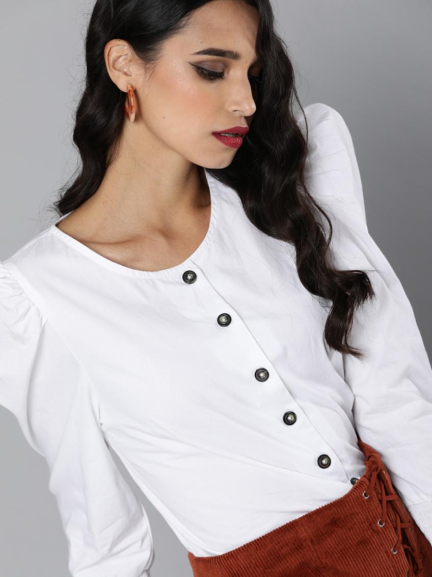 Volume Sleeves Cotton Top