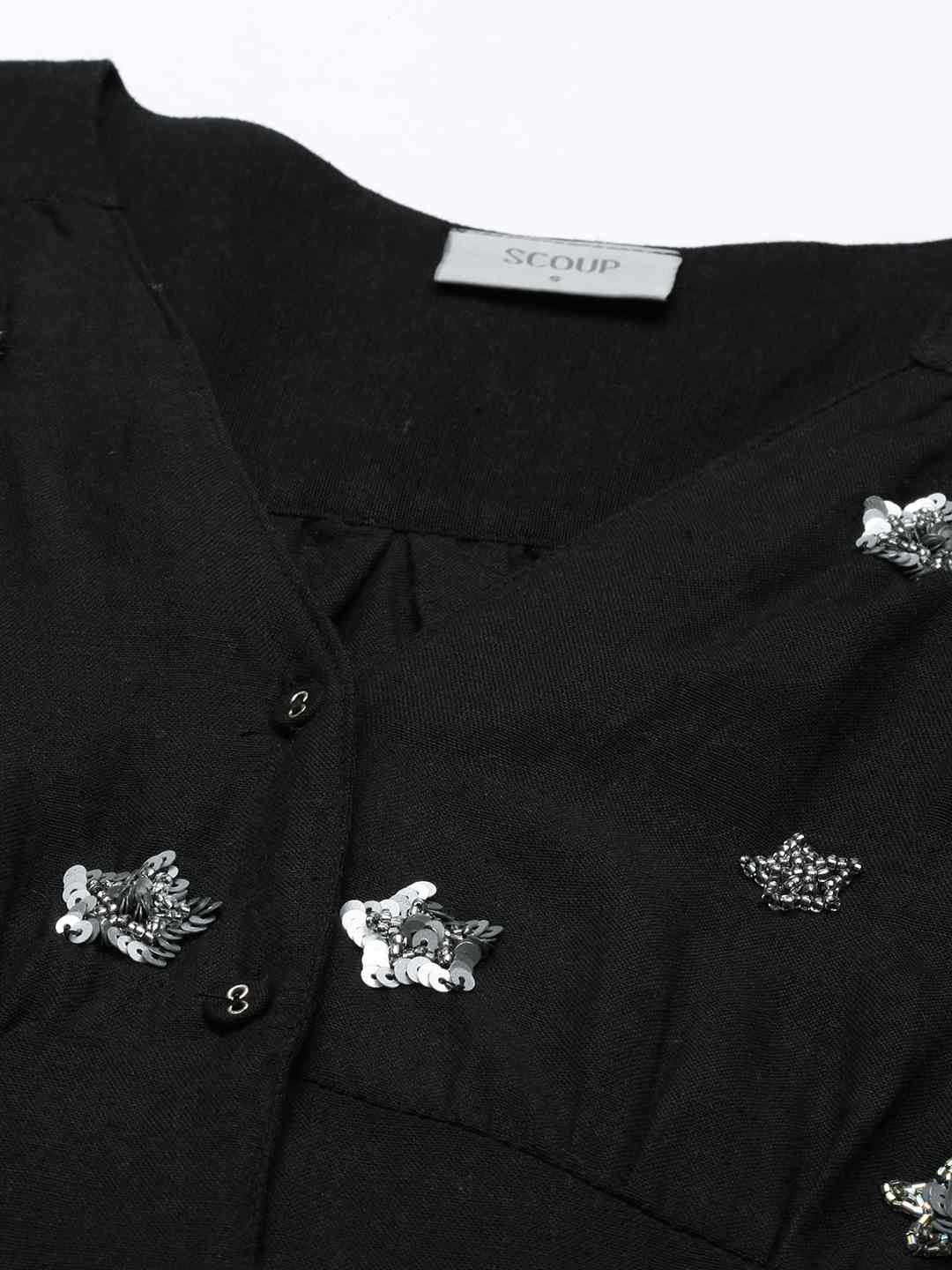 Embellished black top