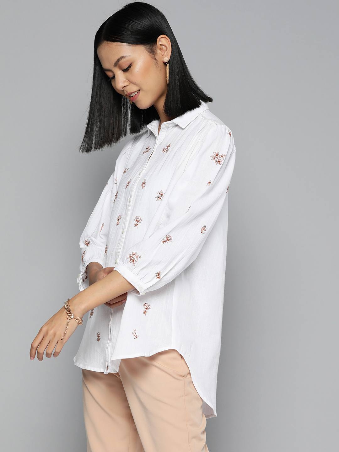 Embroidered off-white shirt