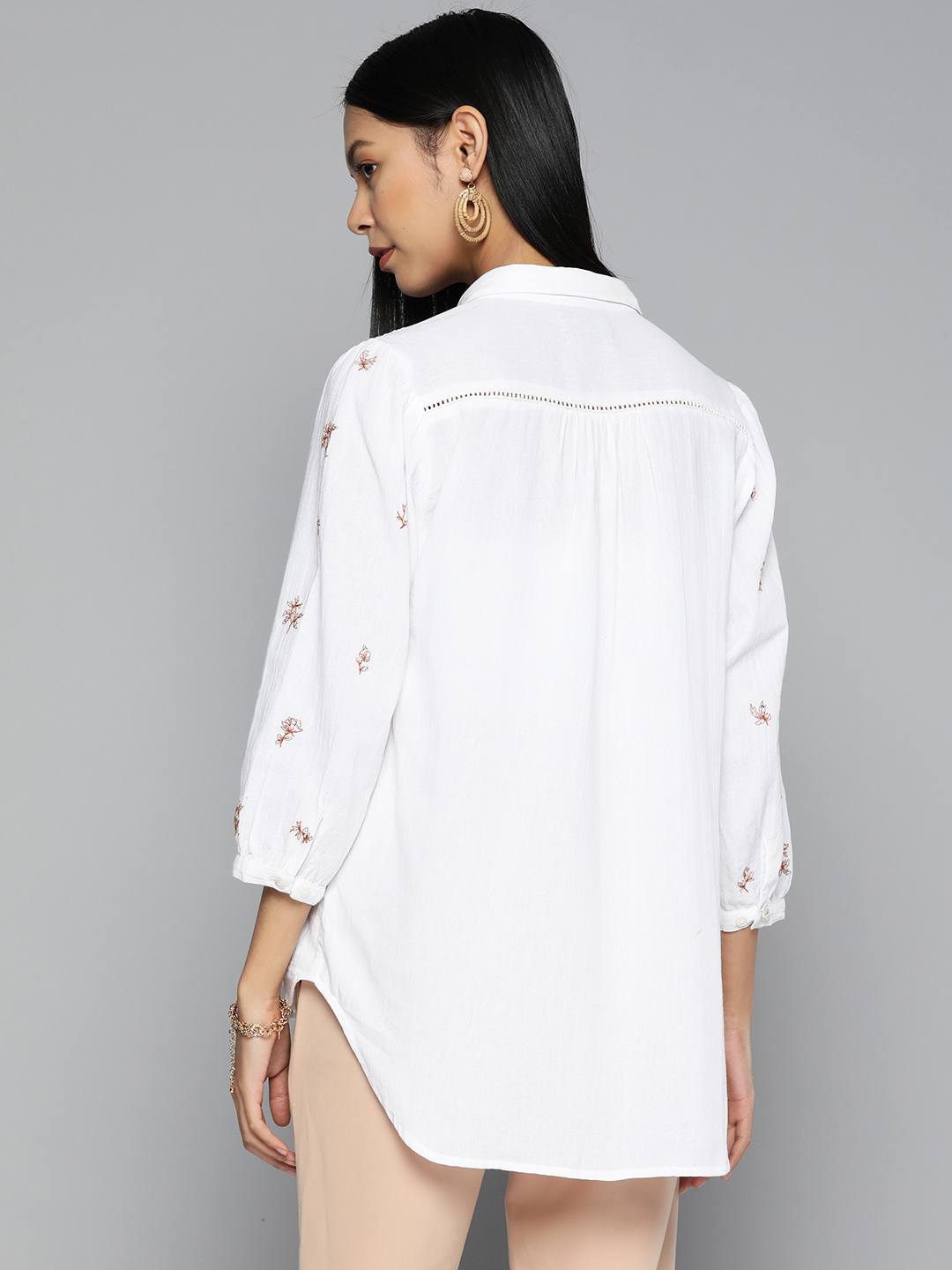 Embroidered off-white shirt