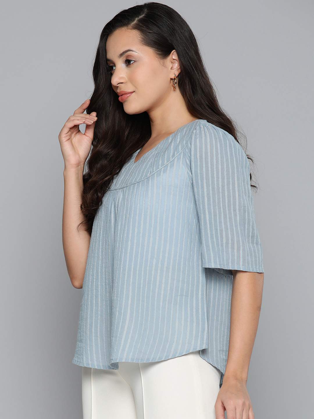 Cotton lurex top